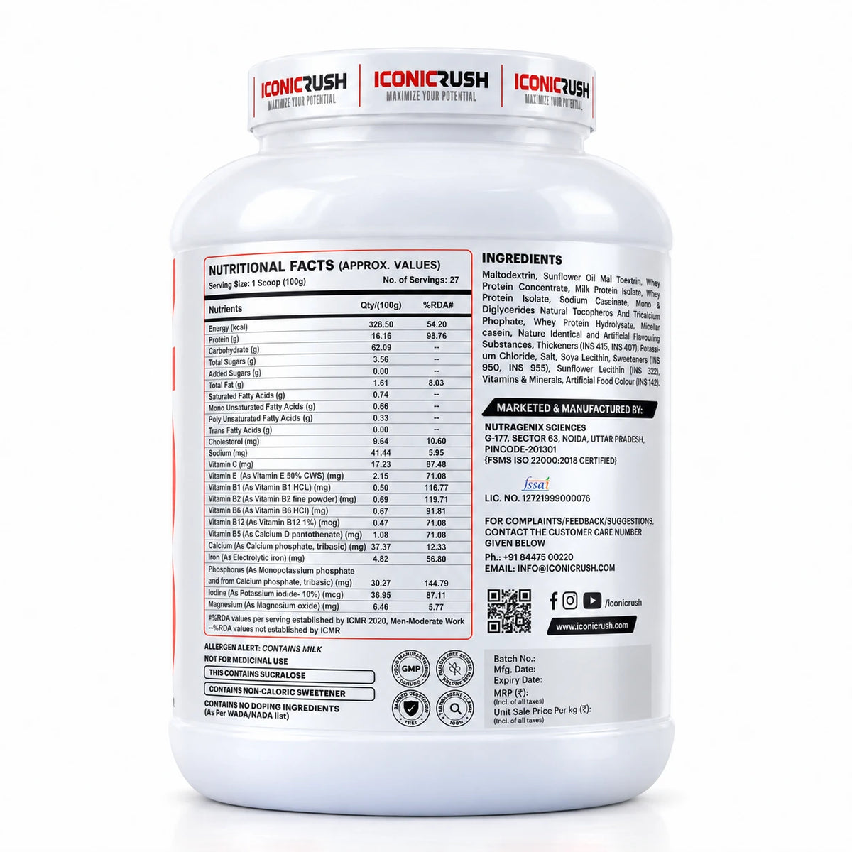 ICONICRUSH-KILOSKA-Pista Kulfi Flavour-2.7Kg