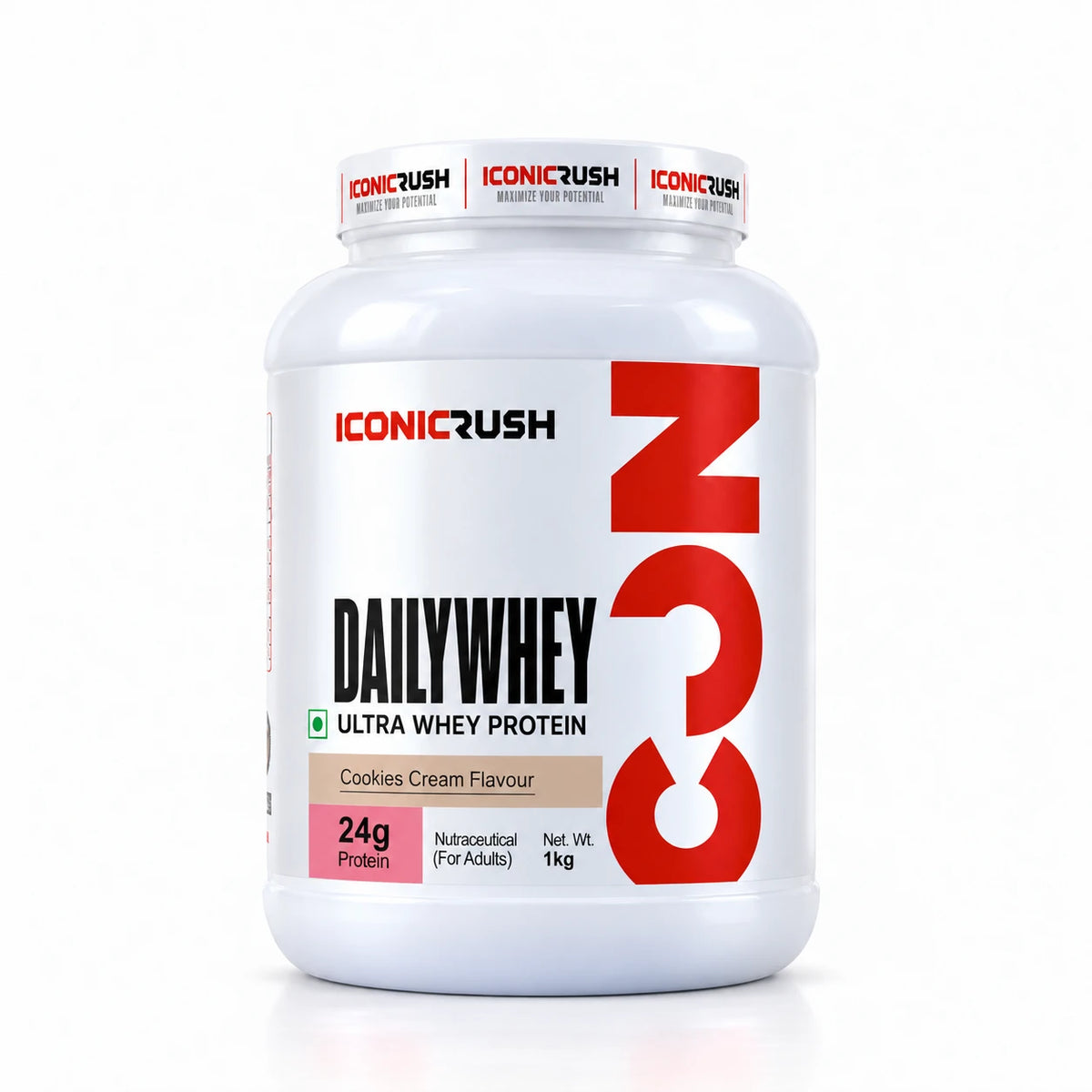ICONICRUSH-Daily Whey-Cookie Cream Flavour-1Kg